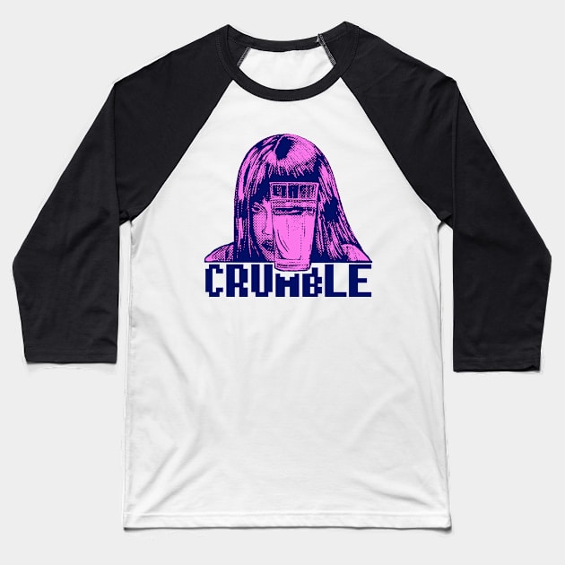 Crumble - Big Print design Halftone Baseball T-Shirt by Vortexspace